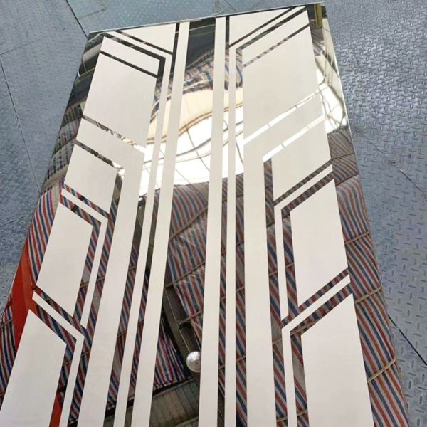 Buy 8K Mirror Etched 2B Finish Polished Silver Color Stainless Steel Sheet For Elevator Decoration at wholesale prices