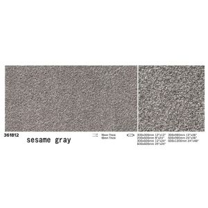 Non-Slip Gray Porcelain Paving Tile 600x1200mm Flamed Surface