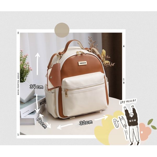 New PU Leather Mommy Nappy Bag Portable Baby Bottle Backpack Multifunction Travel Maternity Diaper Bag witth Stroller Strap