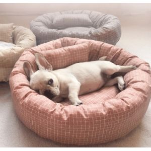 Indoor Luxury Round Faux Fur Washable Puppy Mattress For Medium Small Dogs Self