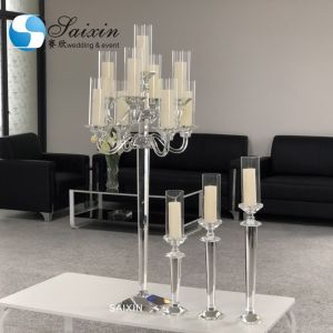 K9 Crystal Glass Candelabra For Sale Taper Pillar Candles Wedding Party Table