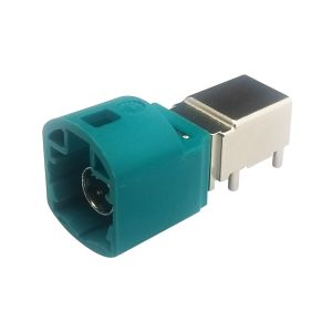 90 Degree FAKRA HSD Connector PCB Mount 4 Pin Code Z Plug For Camera