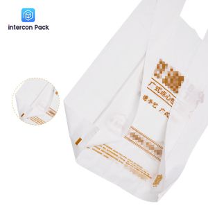 Biodegradable Material Plastic Packaging Bag Shopping T Shirt Poly Bags 25x14cm