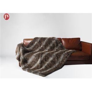 China Darker Brown Chinchilla Faux Fur Blanket Mink Nursery Throws Rectangular on sale