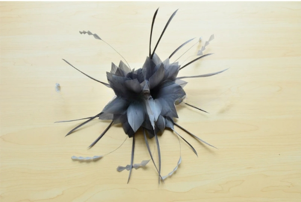 Dyed Stripped Goose Feather Flower Mount with Wire Accessory Shipping DHL UPS FEDEX EMS TNT