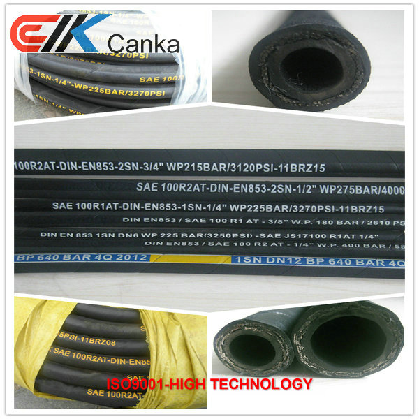Buy Wire reinforced braided hydraulic rubber hose SAEJ517 R1AT R2AT at wholesale prices