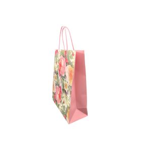 Exquisite Sustainable Promotional Paper Gift Bags Flower Pattern Design