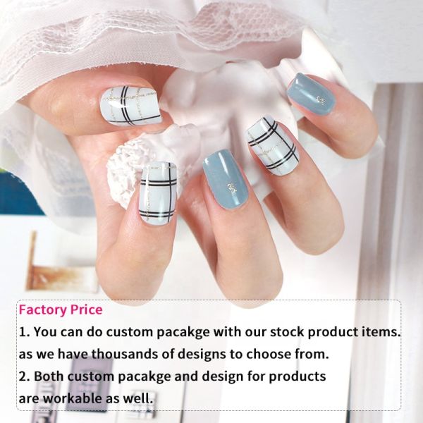 New Arrival Factory Price Customized Available Semi-Cured Gel Nail Sticker