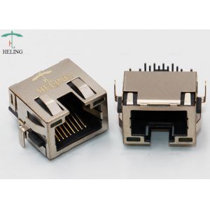 Thru Hole R/A Shielded PCB RJ45 Ethernet Connector With EMI Tabs