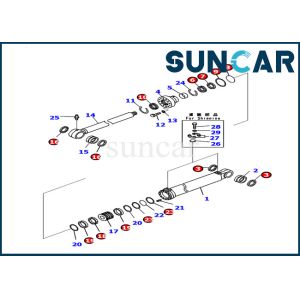 Quality 707-99-53310 Boom Cylinder Seal Kit Komatsu Work Equipment Excavator PC130-8 Service Kit for sale