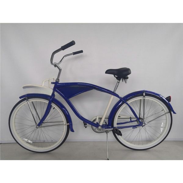26 inch White Wall Custom Men's Beach Cruiser Bike with Logo and Plastic Pedal 15KG