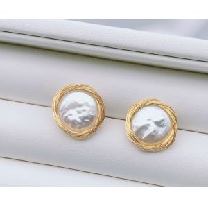 Natural Pearl Necklaces Charmming Korean Fashion Pearl Earrings For Women Hoop