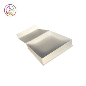 White Exquisite Rectangle Flip Cardboard Gift Box Matte Lamination