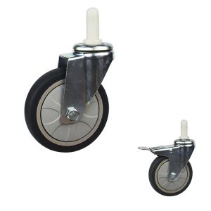 China 100x27mm TPR Swivel Head Casters Zinc Painted For Food Cart on sale