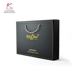 Black Pillow Packaging SGS Corrugated Cardboard Box With Handle Rope