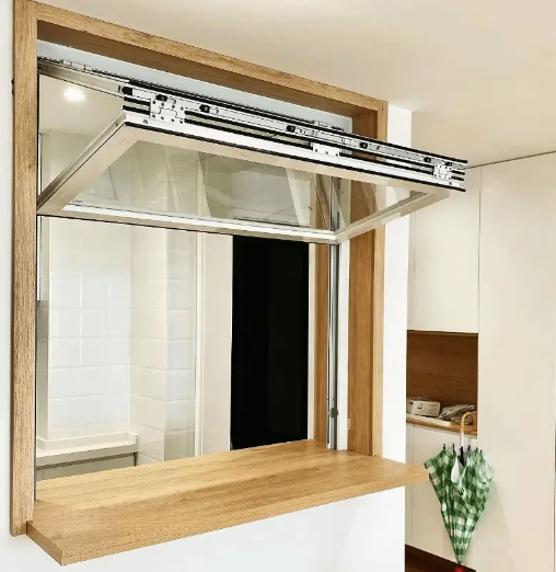 Glass Restaurant Bar Store Vertical Aluminium Fold Up Windows with Tempered and Insulating Glass