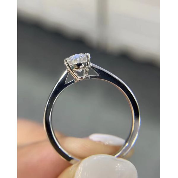 White Oval Diamond Ring Engagement Wedding Rings Lab Grown Diamond Rings