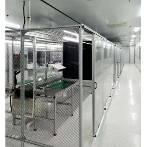 Quality Assembly Line Vertical Flow Class100 Cleanroom Booth With Operation Table for sale