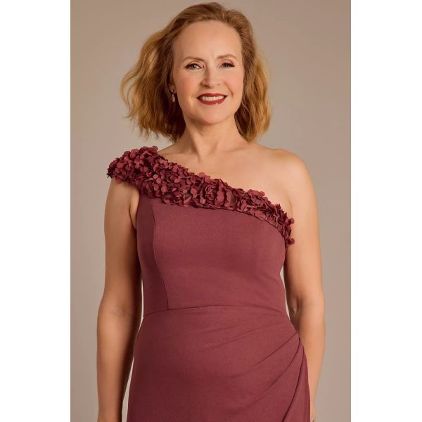 Stunning One Shoulder Sheath Zipper Ruffles Customized Size Navy Blue Chiffon Mother Of The Bride Dress