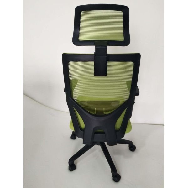 Black Arm High Back Swivel Chair , 100mm-70mm Mesh Desk Chair