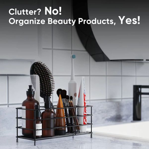 Durable Rust and Slip Resistant Toothbrush Holder Bathroom Accessories Organizer with 7 Slots