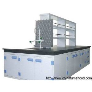 White Chemistry Lab Furniture Phenol Formaldehyde Resin Bench With PP Cabinet