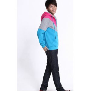Zip-up Hoodies Sweatshirts , Couple Clothes , Blue Anti-Wrinkle