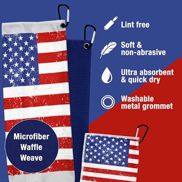 Buy Digital Printed Microfiber Waffle Weave Golf Towel With Custom Logo at wholesale prices
