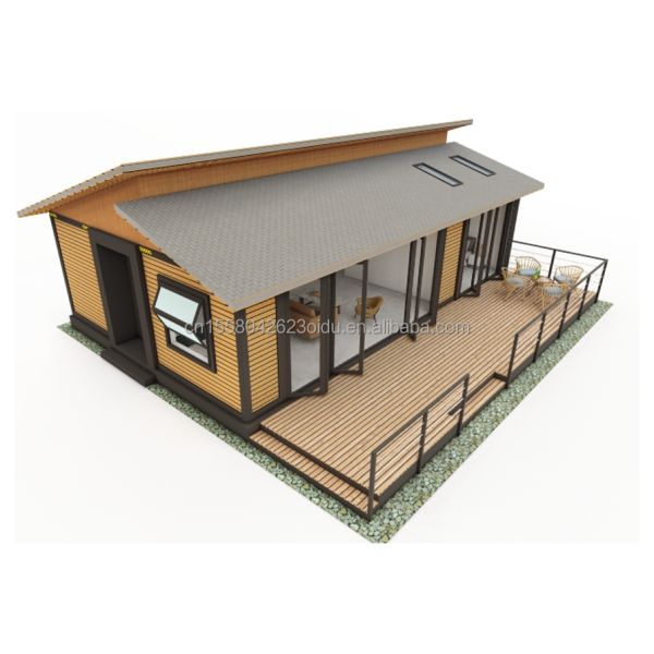 EU Modern 3 Bedroom Flat Pack Container Houses Wooden External Wall and Galvanized Steel Bending 180g for Residential