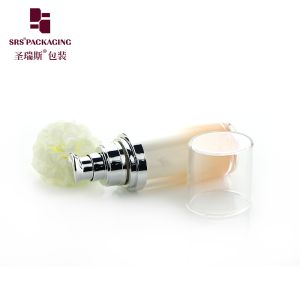 L041 luxury white lotion bottle with golden shoulder ,foam pump bottle