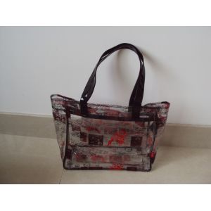 Eco Friendly PVC Transparent Ladies Tote Bags With Stylish Imprint