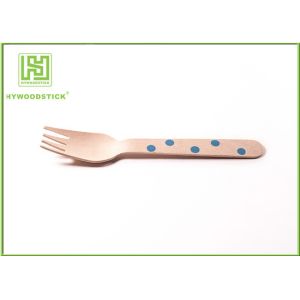 Eco Friendly Disposable Utensils Natural Small Wooden Forks 140mm For Bread /