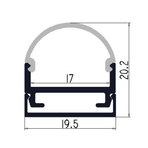 Round LED Lighting Aluminum Extrusions Strip Light Channels Anodized