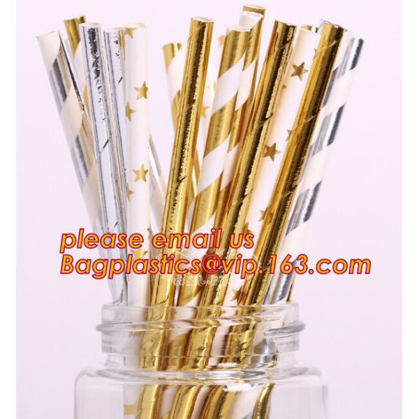 biodegradable gold stamping paper straw,colour disposable wholesale drinking