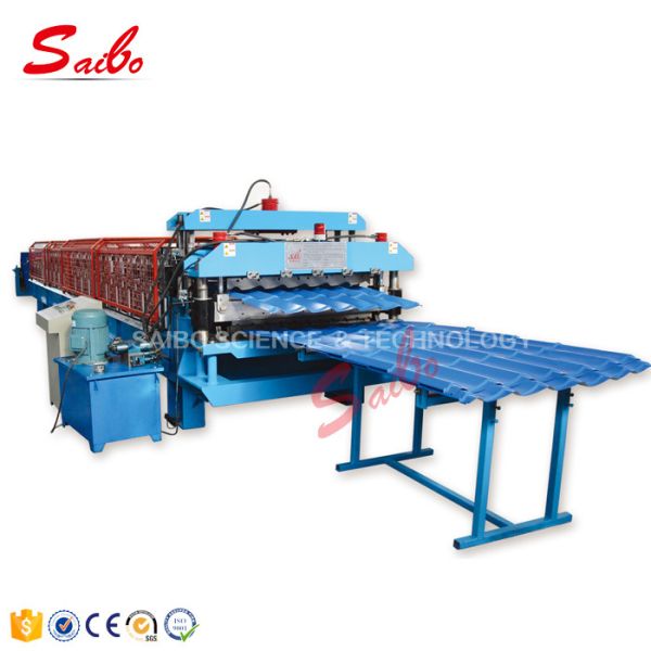 Two Layer Tile Profile Roll Forming Machine 0.35-0.6mm Thickness With 6 Ton