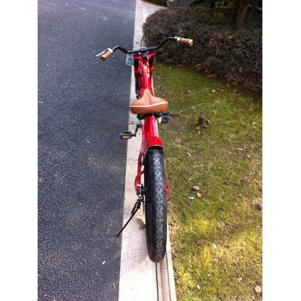 24 Inch Red Color Long Chopper Cruiser Bike with 24*3.0 Tire and Aluminum Alloy Rim