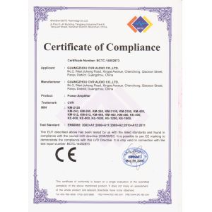 Guangzhou CVR Pro-Audio Co., Ltd Certifications