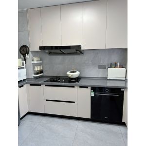 Modern Kitchen Cupboard Melamine Kitchen White Lacquer Chinese Furniture