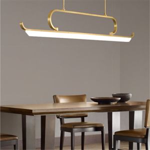 LED New Chinese sailboat type Copper color Copper +acrylic Modern Pendant Light