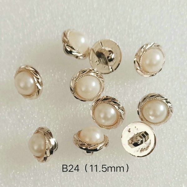 High quality Elegant button gold plastic button with pearl stone for lady shirt