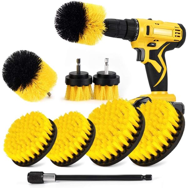 Buy Power Drill Brush Attachment Set Power Cleaning Scrub Brush All Purpose with Extend Long Attachment for Bathroom at wholesale prices