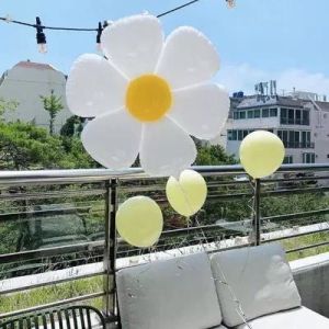 Ins Style Cute Daisy Flower Shape Foil Balloons Globos Party Decoration