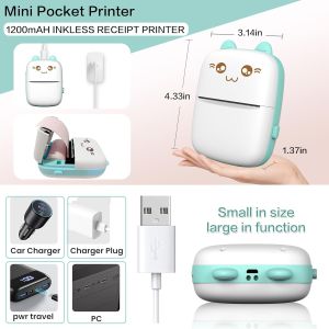 C9 Bluetooth Mini Thermal Printer Portable HD Wireless Printing Self-adhesive