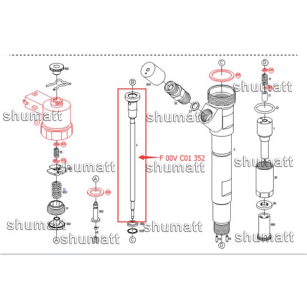 A+ new Shumatt Injector Control Valve Set F00VC01352 for 0445110278 injector