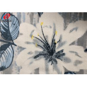Press Glue Polyester Sofa Velvet Upholstery Fabric , Print Knitted Fabric
