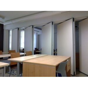 Melamine Finish Folding Classroom Office Partition Walls With Movable Aluminium