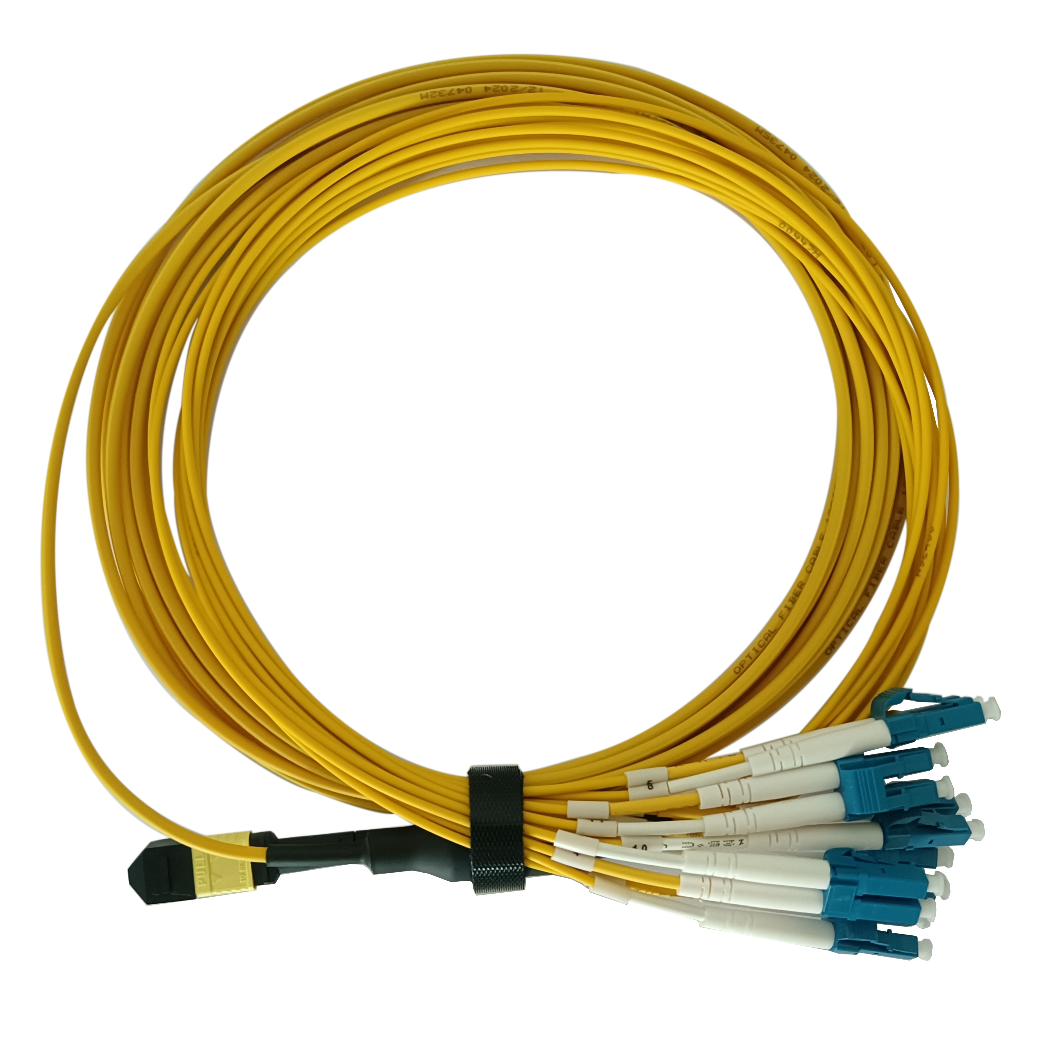 Quality MPO-12 Female To LC Breakout Jumper 12 Fibers OM4 0.35dB For High Density Data Centers for sale