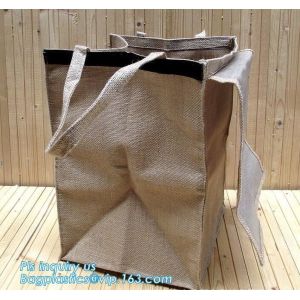 Lightweight collapsible jute fabric storage bin basket,Jute multifunctional