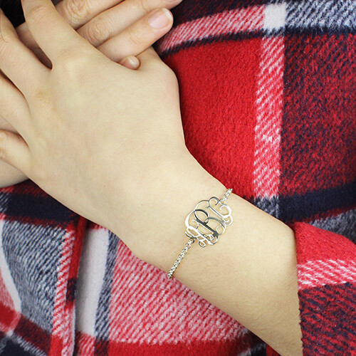 7.48in 0.42oz Sterling Silver Personalized Name Bracelets Silver Name Plate Bracelet oDM