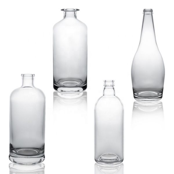 Buy Glass bottle Whisky Glass Vodka Gin Rum bottle with cork 375ml 500ml 700ml 750ml 1000ml at wholesale prices